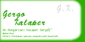 gergo kalaper business card